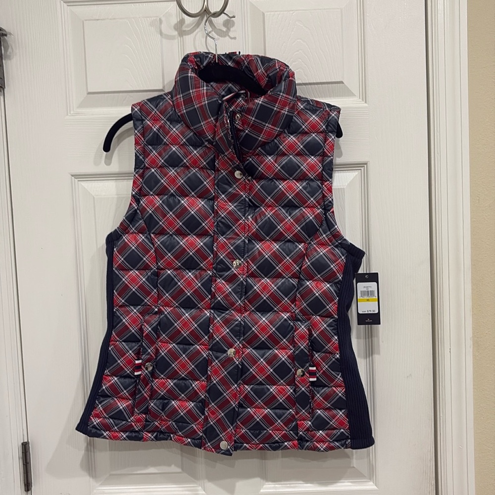 NWT Tommy Hilfiger Plaid Puffer Vest
